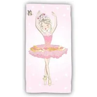 Jerry Fabrics Strandtuch Ballerina Baumwolle Frottee Badetuch mit Premium Druck, 70x140 cm
