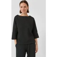 s.Oliver 3/4 Arm-Pullover Sweatshirt Jacquard-Sweatshirt mit Glitzergarn und Fledermausärmeln