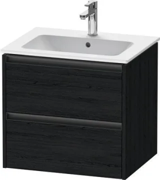 Duravit Ketho.2 Waschtischunterbau wandhängend Eiche Schwarz Matt 610x480x550 mm - K25262016160000 K25262016160000