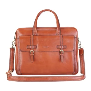 Echtleder Laptoptasche in Hellbraun, Messenger-Umhängetasche - Belmont
