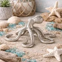 MF Dekofigur Dekofigur Octopus Silber Glänzend aus Aluminium (1 St)