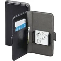 Hama Handyhülle Universal Booklet 4" bis 5,4" Klapp-Tasche Black, Schutz-Hülle Case Bag Book-Cover Etui Kartenfach Magnet-Verschluss