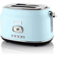 Westinghouse Toaster Retro-Serie 2-Scheiben 815 W mit Brötchenaufsatz, 2 kurze Schlitze, für 2 Scheiben, 815,00 W, extra breite Schlitze, Brötchenaufsatz, Auftaufunktion