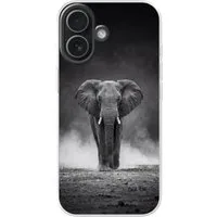 MuchoWow Handyhülle für Apple iPhone 17 Elefant - Schwarz - Weiß - Rauch, Smartphone-Bumper, Print, Handy Schutzhülle Dünn