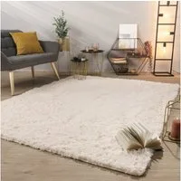 TT Home Teppich Diele, Esszimmer, Flur, Schlafzimmer, Wohnzimmer, Rechteckig, Höhe: 37 mm, Teppich Wohnzimmer Hochflor Langflor Weich Soft Modernes Einfarbiges D