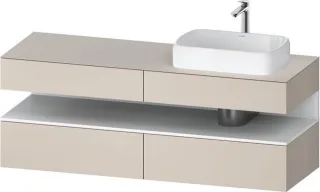 Duravit Qatego Konsolenwaschtischunterbau wandhängend Taupe Matt 1600x550x600 mm - QA4778018910010 QA4778018910010