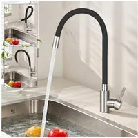 Nettlife Küchenarmatur Küche wasserhahn 360° Schwenkbar Spültischarmatur Hochdruck (Mischbatterie) Silikon, Edelstahl