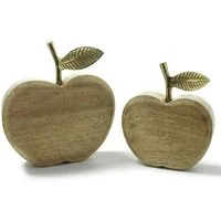 Home-trends24.de Dekofigur Apfel Mango Holz Herbst Deko 2er-Set (2 St)