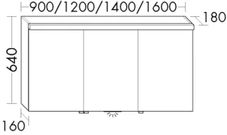 Burgbad Spiegelschrank Orell HGL 640x900x180 Anthrazit Hochglanz, SPRV090F3477 SPRV090F3477