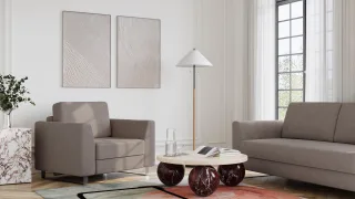 BRUNO Schlafsessel 70cm in Taupe Grau-Beige | praktische Größe | stabiles Massivholz & Boxspringkomfort