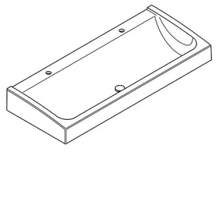 KWC Aquarotter Waschrinne, FUTURA exklusiv, MIRANIT, 1400x170x570 mm, 2 Hl., Ablaufventil, 203006626 2030066265