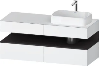Duravit Qatego Konsolenwaschtischunterbau wandhängend Weiß Matt 1400x550x600 mm - QA4766080180000 QA4766080180000