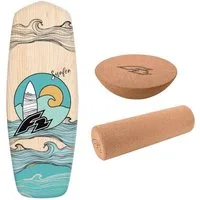 F2 Balanceboard F2 Set Balance Board Tompstone 74x27cm + Halbkugel und Korkrolle