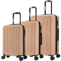 Flexot Hartschalen-Trolley F-3045 (Gr. M, L, XL) – Kofferset – ABS-Hartschale, 4 Rollen, Robuster und moderner Koffer mit vier 360° Rollen und Zahlenschloss