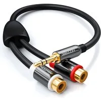 deleyCON deleyCON HQ Cinch zu Klinken Adapter- 3,5 Klinken Stecker zu 2x RCA Audio-Kabel