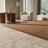 KADIMA DESIGN Teppich LECH Wohnzimmer Waschbar Schlafzimmer Wohnzimmerteppich Esszimmer Uni, Läufer, Höhe: 9 mm, Braun, 60x110 cm, Modern Esszimmerteppich Fußbodenheizung Waschbar