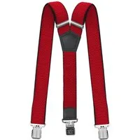 Fabio Farini Hosenträger 4cm Breites Y-Design verstellbar mit extra starken Clipverschluss, Rot