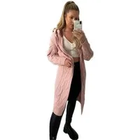 Worldclassca Kapuzenstrickjacke Worldclassca lange Strickjacke Zopfmuster Cardigan Kapuze Bolero