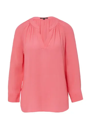 comma - Bluse mit Tunikaausschnitt pink - Gr. - 40