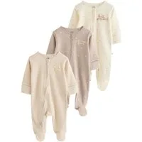Next Schlafoverall Babyschlafanzüge mit Zweiwege-RV, 3er-Pack (3-tlg)