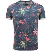 Key Largo T-Shirt Jungles MT00226 Hawaii Look Blumenmuster Rundhalsauschnitt allover Print kurzarm slim fit