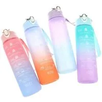 Foxter Sport Trinkflasche Tritan Sport Trinkflasche 1l mit Strohhalm und Sicherheitsverschluss., 1l Tritanflasche mit integriertem Strohhalm, BPA-frei