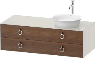Duravit White Tulip Konsolenwaschtischunterbau wandhängend Amerikanischer Nussbaum & Nordic Weiß Mat WT4992R7739