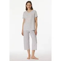 Schiesser Schlafanzug Casual Essentials mit modisch umgeschlagenen Ärmeln
