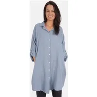 Seasons of April Hemdbluse Oversized Musselinbluse Jessy (1-tlg) Musselin Hemdbluse mit Knopfverschluss 100% Baumwolle
