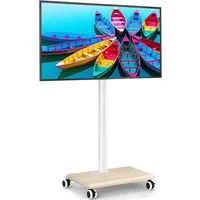 5Rcom TV-Ständer mit Rollen und Holzablage Geeignet für Fernseher von 27 bis 55 Zoll, (bis 55 Zoll, 1-tlg., Mobiler TV-Ständer trägt bis zu 40 kg Maximale)