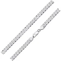 Materia Silberarmband Herren Panzerarmband 6mm diamantiert 18-24cm SA-63, 925 Sterling Silber, rhodiniert