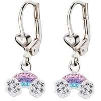 schmuck23 Paar Ohrhänger Kinder Ohrringe Regenbogen 925 Silber, Mädchen Geschenk Schmuck