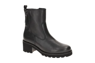 Gabor 76.631 Damen Stiefeletten Schwarz Echtleder Blockabsatz