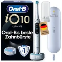 Oral-B Elektrische Zahnbürste Oral-B iO Series 10, Aufsteckbürsten: 1 St., 1 Aufsteckbürste, Aufsteckbürstenhalter, Lade-Reise-Etui, iO Sense Zahnputz-Coach, Schnellladestation, Langanhaltender Akku