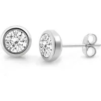 Zeeme Paar Ohrstecker Edelstahl mit weißem Zirkonia 6mm