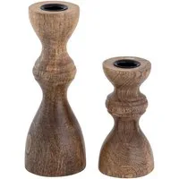 Amagohome Kerzenhalter Kerzenständer 2er Set Stabkerzen Kerzenhalter H20/13x6cm rund Kerzenle