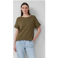 s.Oliver Kurzarmshirt T-Shirt Baumwollshirt mit Wascheffekt und Rollsaum