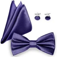 Ladeheid Fliege Einstecktuch Set Herren inkl. Manschettenknöpfe SETBHC 12cmx6cm
