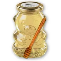 Grega´s Imkerei Honig Deutscher Akazienhonig im Bärenglas 350g, flüssig & mild, 1 x 350 g, (Perfektes Geschenk für Honigliebhaber), Im wiederverwendbaren Bärenglas optional mit Honiglöffel