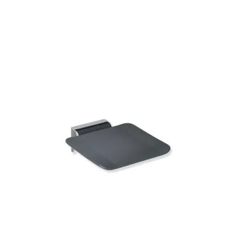 Hewi System 900 Mobiler-Klappsitz 900.51.400XA92 350 x 110 x 420 mm, Sitzfläche anthrazit, Wandkonsole Edelstahl matt geschliffen