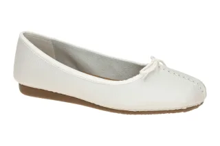 Clarks 20354455 4 Freckle Ice Damen Ballerinas wei? - white Leather Sole