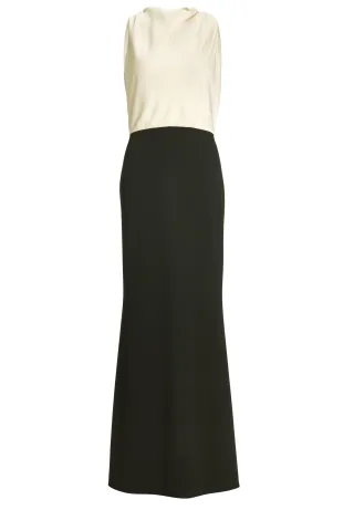 SWING - Abendkleid in Color-Blocking Optik black/champagne beige - Gr. - 36
