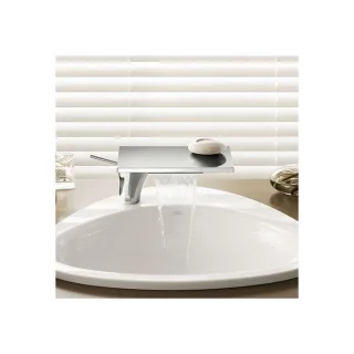 hansgrohe Axor Massaud 110 Waschtischarmatur 18010000 Ausladung 100mm, unverschließbare Ablaufgarnitur, chrom