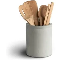 Springlane Kochbesteck-Set aus Buchenholz, inkl. Betonhalter (6-tlg), antibakteriell, für Anithaft-Beschichtungen geeignet