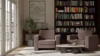 BRUNO Schlafsessel 70cm in Braun | praktische Größe | stabiles Massivholz & Boxspringkomfort