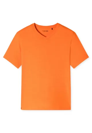 SCHIESSER - T-Shirt V-Ausschnitt orange - Gr. - 48