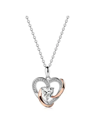 Zeeme Silber Anhänger mit Kette 925/- Sterling Silber Herz Zirkonia