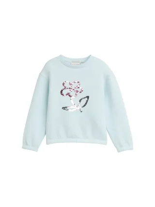 tom tailor kids - Cropped Sweatshirt mit Wendepailletten quiet light blue - Gr. - 98
