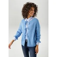 Aniston CASUAL Strickjacke mit trendigen Bindebändern zu schließen