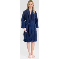 HAMMETEX Damenbademantel Ren, 100% Baumwolle, Langform, Baumwolle, Schalkragen, Gürtel, 380 g/m² Frottee Bademantel mit Taschen – Saugfähig & Weich